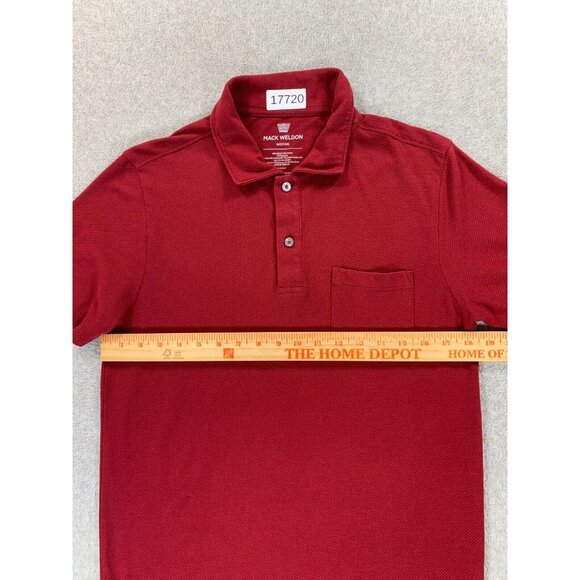 Mack Weldon Aeroknit Short Sleeve Polo Shirt (Men's Medium) Blood Red - Picture 5 of 9
